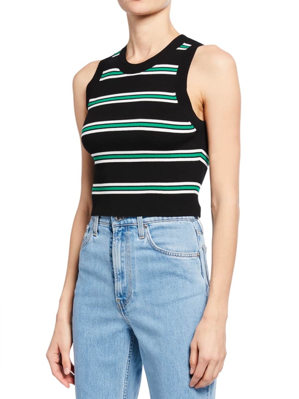 ALC archer striped sleeveless crop top